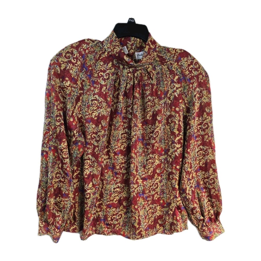 Vintage Y2K Women's Blouse Distinction 16 Floral Multicolor Long Sleeves
